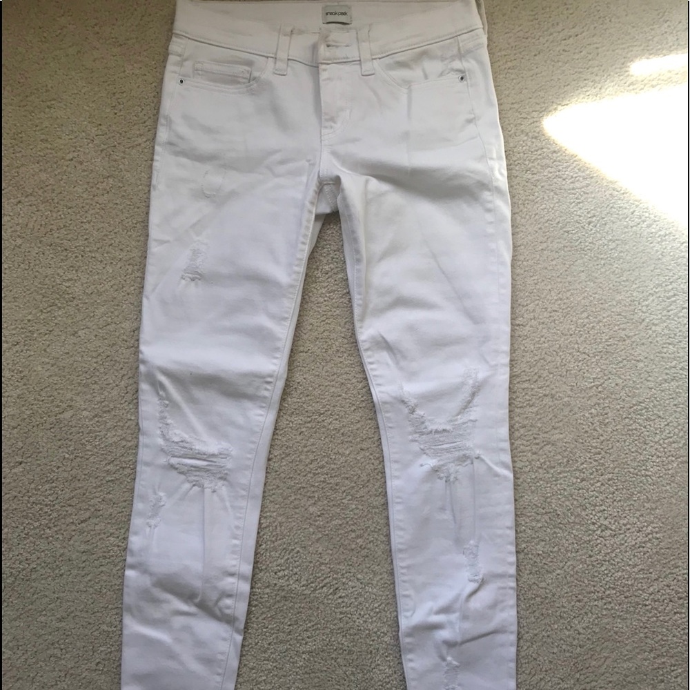 White ripped skinny jeans
